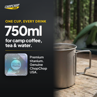 750 ml cup for camp coffee, tea and water – ChopChop titanium camping cup