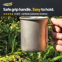 Safe grip handle. Easy to hold – ChopChop titanium camping cup