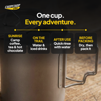 One cup. Every adventure – ChopChop titanium camping cup