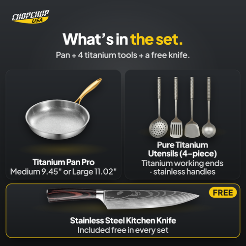 What’s in the set – ChopChop titanium chef cookware set contents