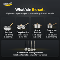 What’s in the set – ChopChop titanium cookware set contents