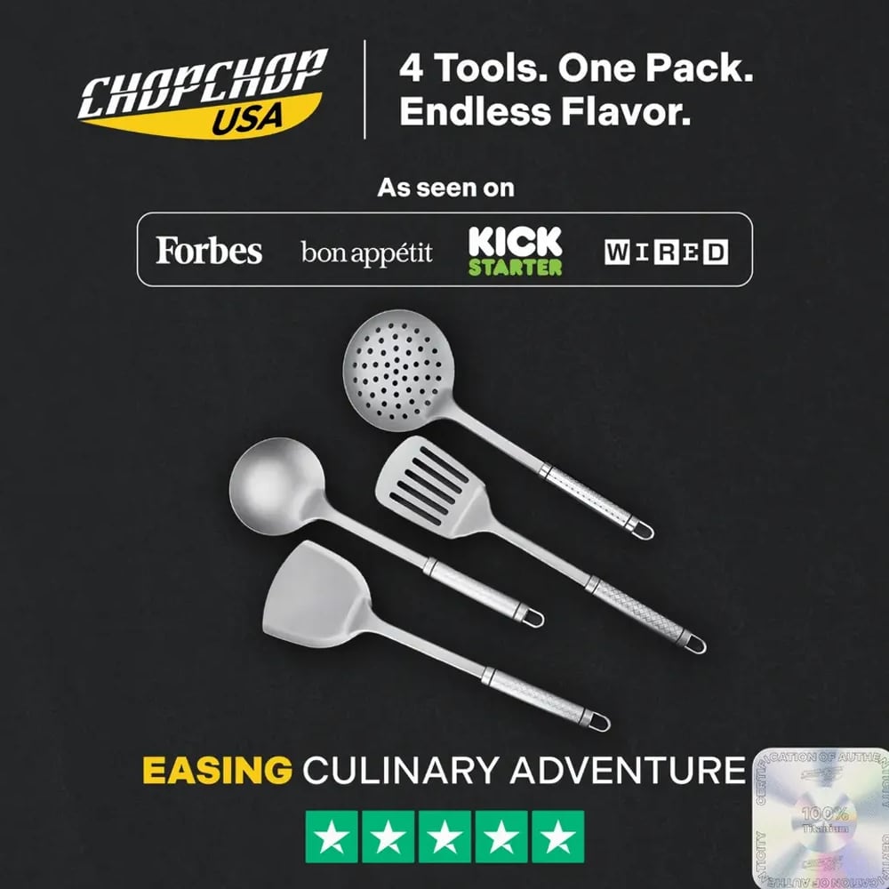 Four ChopChop USA titanium cooking utensils