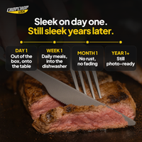 Sleek on day one. Still sleek years later – the ChopChop titanium cutlery set over time