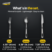 What’s in the set – ChopChop titanium cutlery set contents
