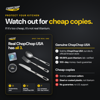 Watch out for cheap copies: how to spot a genuine ChopChop USA Titanium Cutlery Set