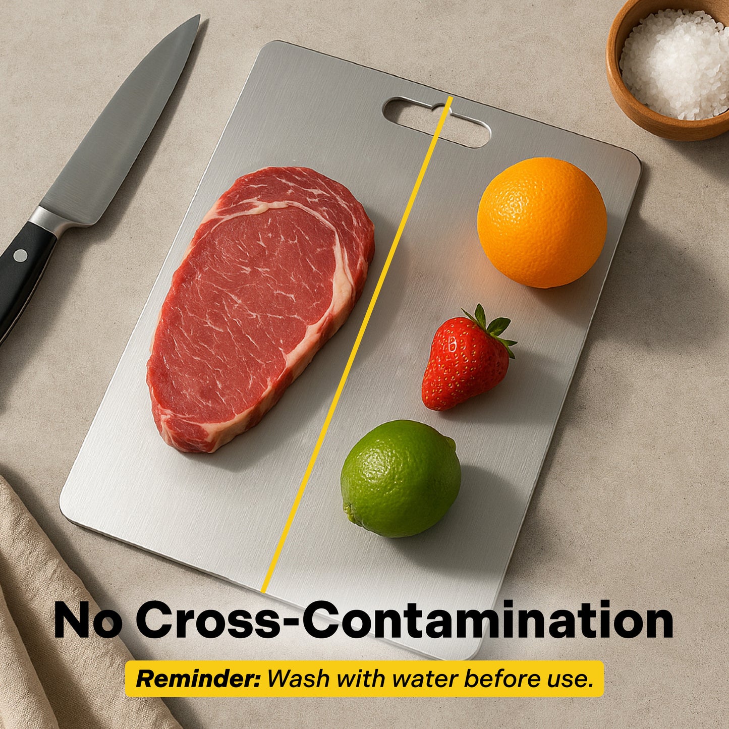 ChopChop™ USA 100% Pure Titanium Cutting Board | Flash Sale Ends Midnight