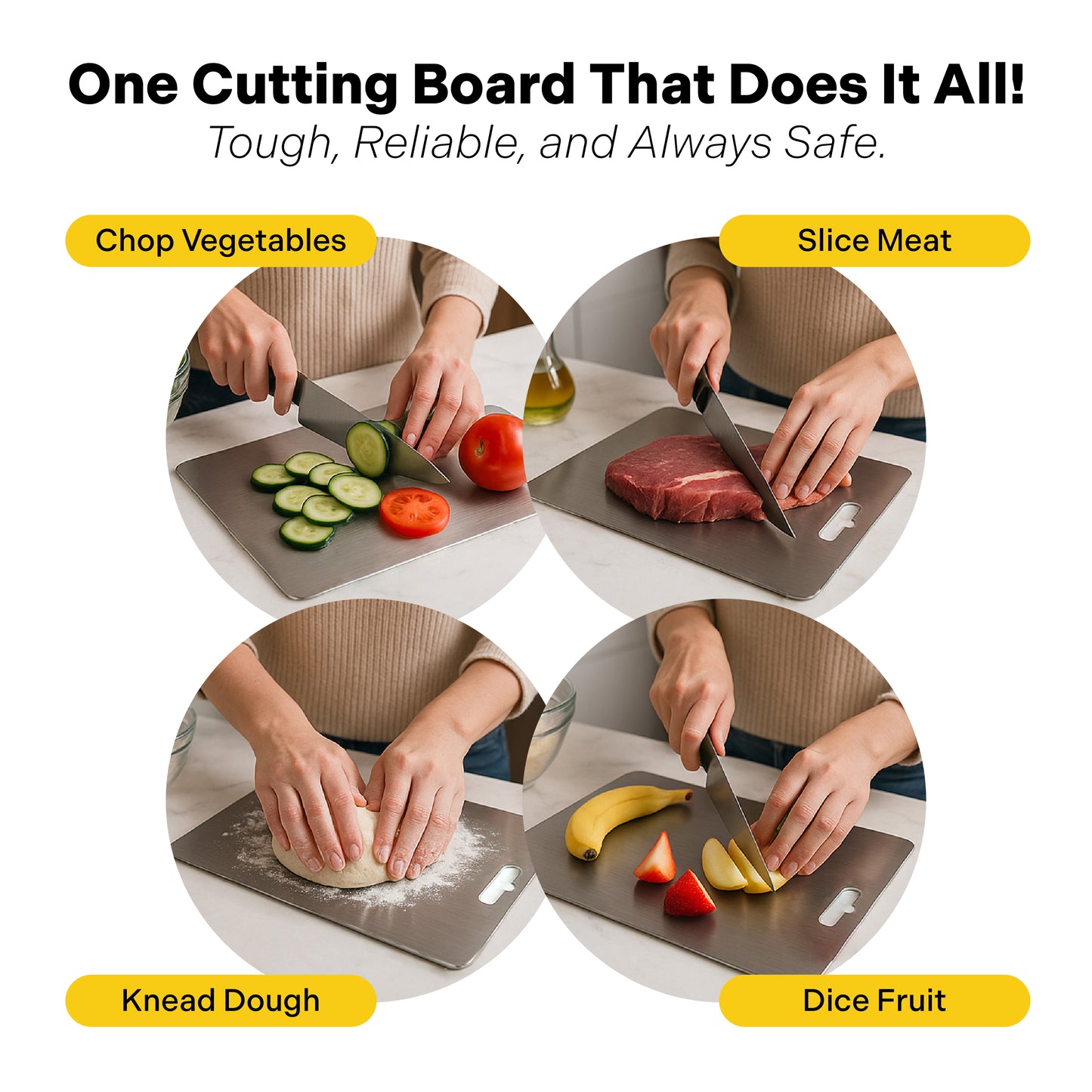 ChopChop™ USA 100% Pure Titanium Cutting Board | Flash Sale Ends Midnight