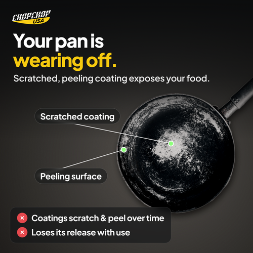 Your pan is wearing off: the everyday problem the ChopChop titanium frying pan solves