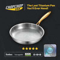 ChopChop USA pure titanium frying pan pro with gold handle