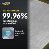 99.96% pure grade 1 titanium, lab-verified – ChopChop titanium cutting board