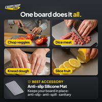 One board does it all – ChopChop titanium cutting board