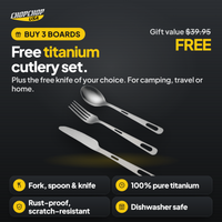 Free titanium cutlery set – free gift offer with the ChopChop titanium cutting board