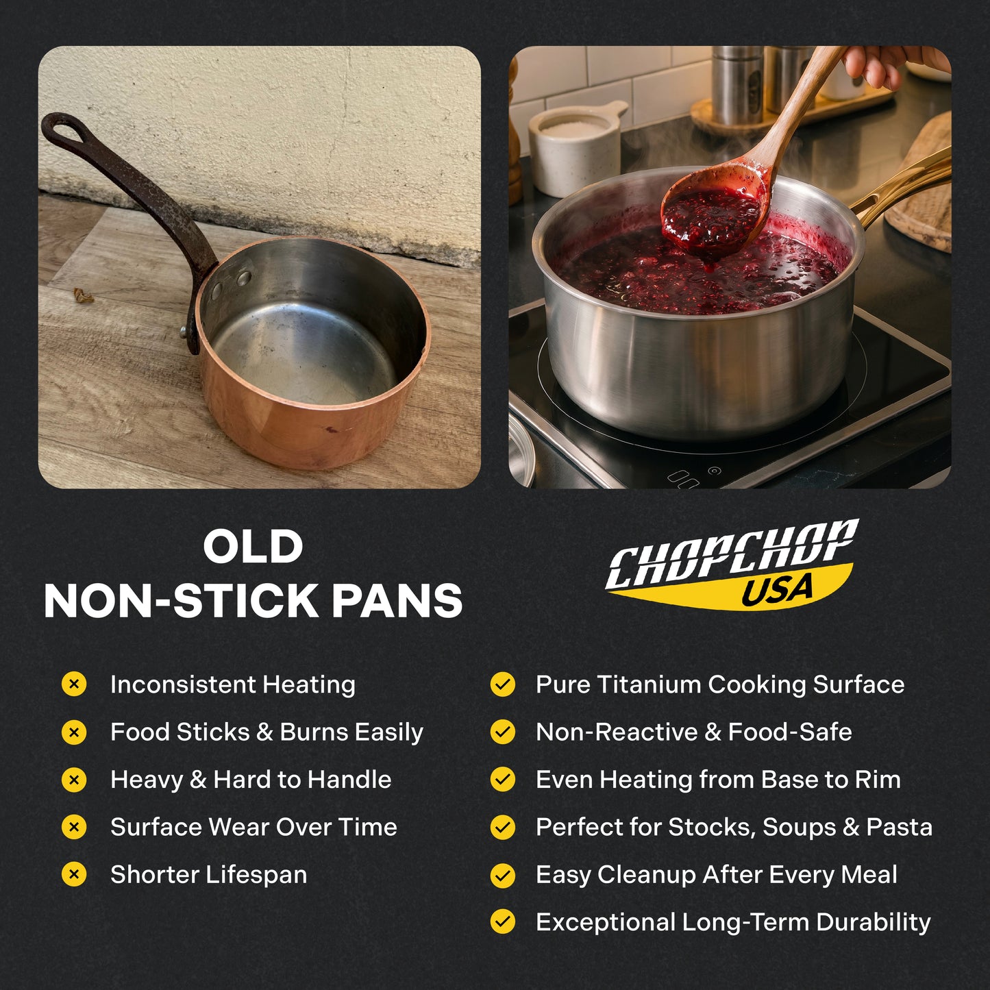 ChopChop USA Pure Titanium Saucepan Pro