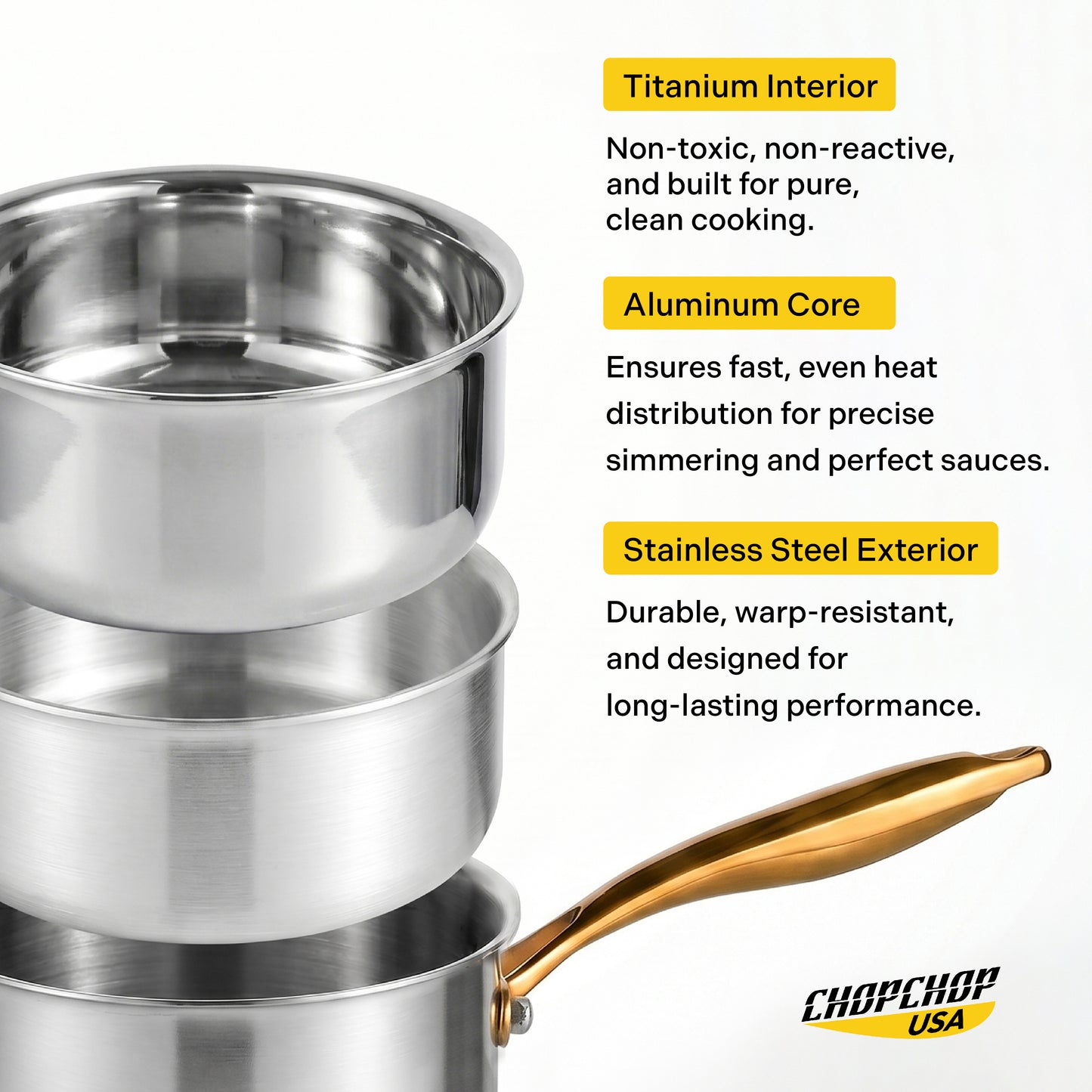 ChopChop USA Pure Titanium Saucepan Pro