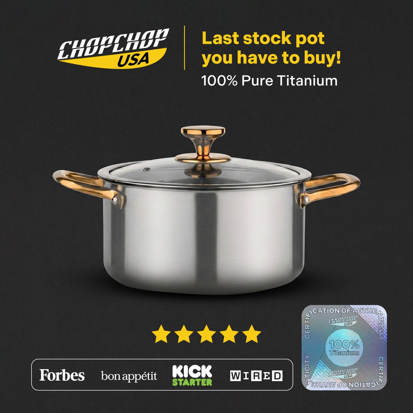 ChopChop USA Titanium Stock Pot Pro