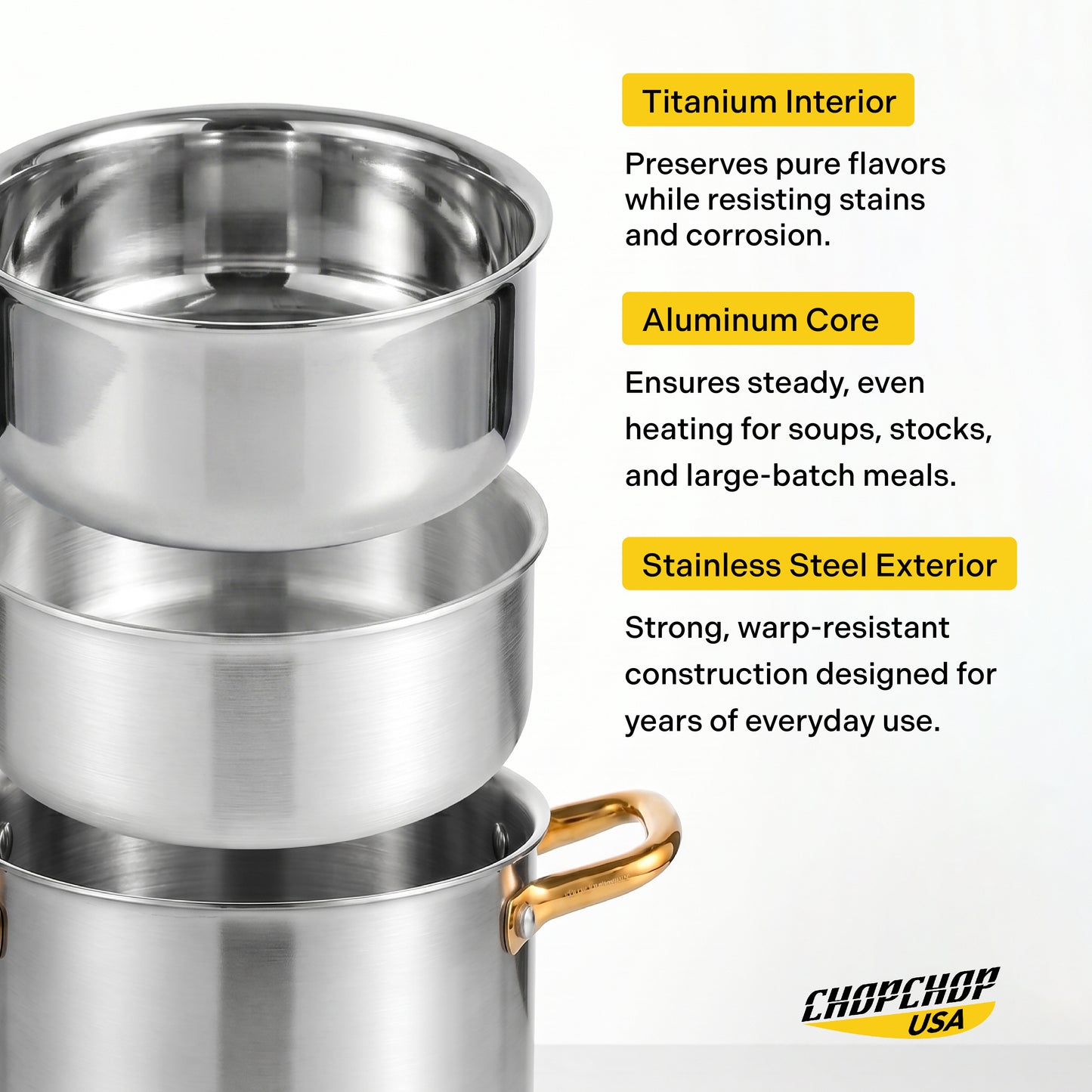 ChopChop USA Titanium Stock Pot Pro