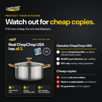 Watch out for cheap copies: how to spot a genuine ChopChop USA Pure Titanium Stock Pot Pro