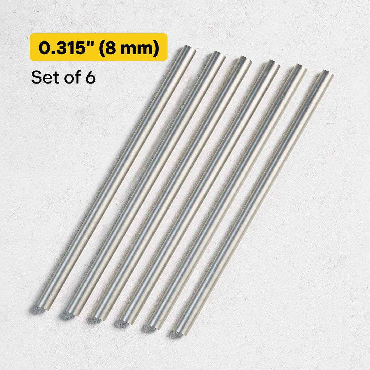 ChopChop titanium straws – 6 Straws - 0.315" (8 mm)