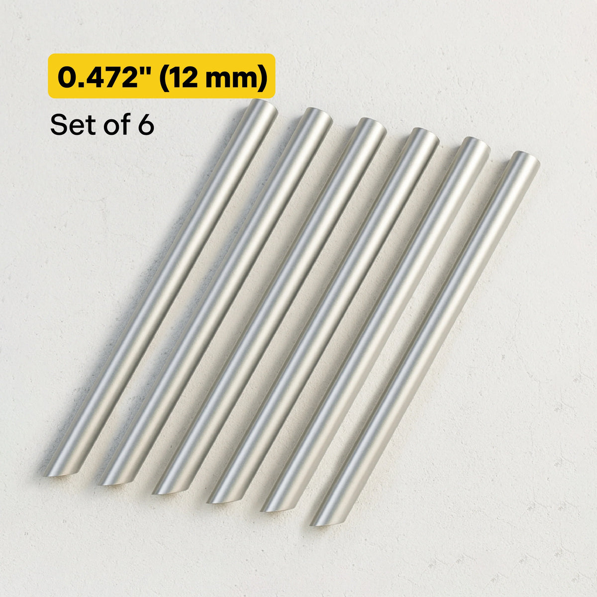 ChopChop titanium straws – 6 Straws - 0.472" (12 mm)