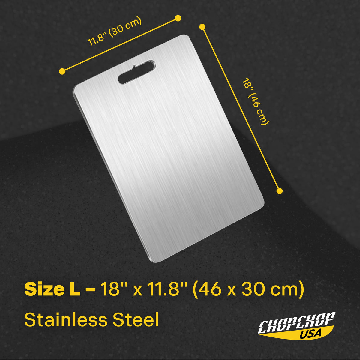 ChopChop stainless steel cutting board – Large - 18" x 11.8"