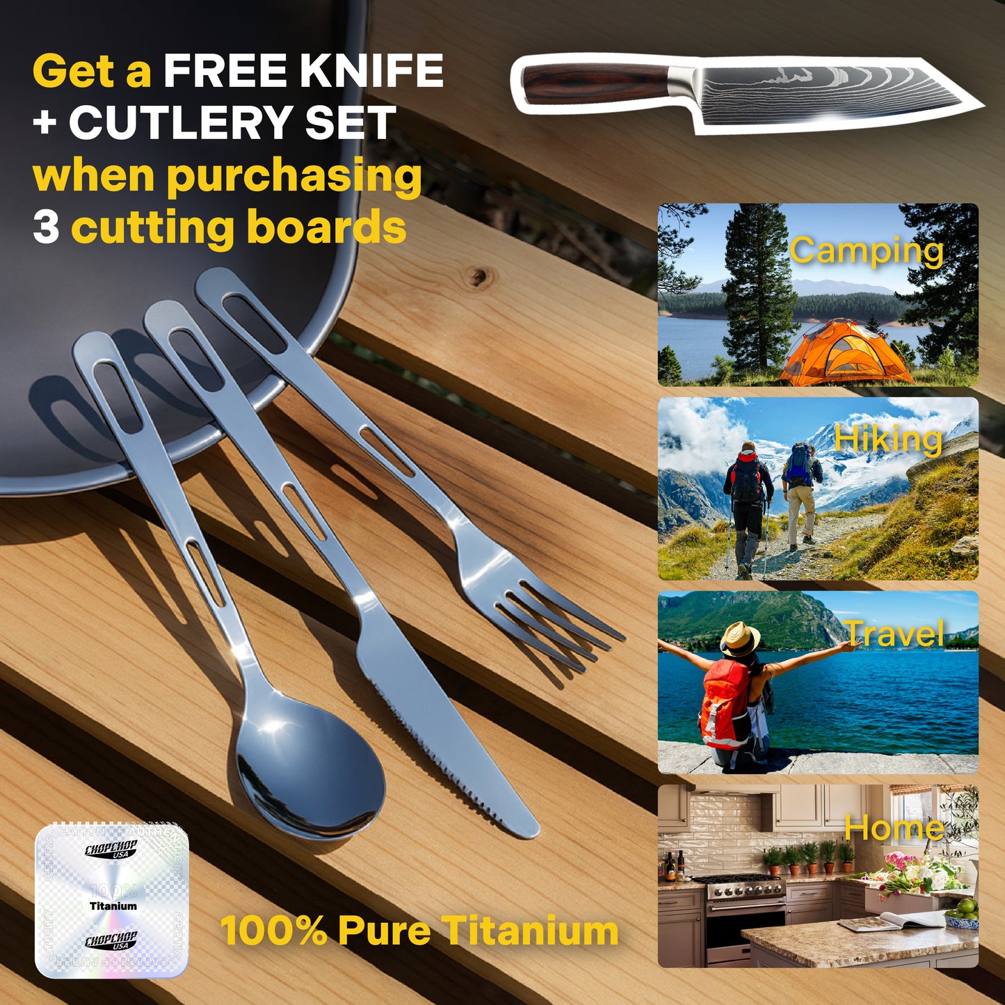 ChopChop™ USA 100% Pure Titanium Cutting Board | Black Friday Sale